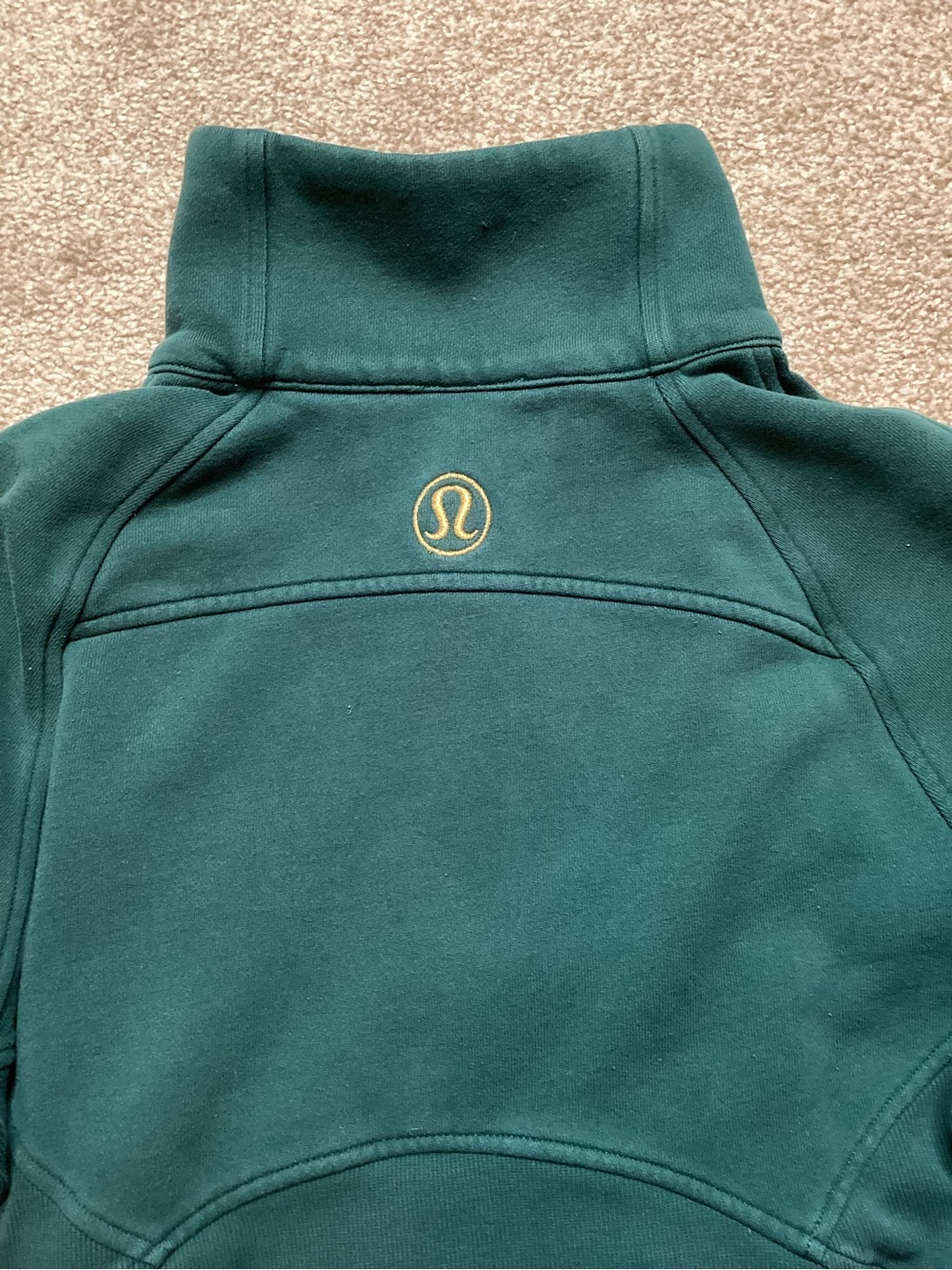 Lululemon Scuba Oversized Funnel Neck Half Zip Storm Teal Gold XS Small Cropped - Picture 8 of 8
